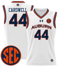 Dylan Cardwell Jersey #44 Auburn Tigers 2024 Lightweight Basketball White