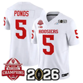 D'Angelo Ponds Jersey #5 Indiana Hoosiers 2026 All Stitched White