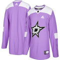 Dallas Stars Purple Pink Custom Hockey Fights Cancer Practice Jersey Stitched