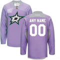 Dallas Stars Purple Pink Custom Reebok Hockey Fights Cancer Practice Jersey Stitched