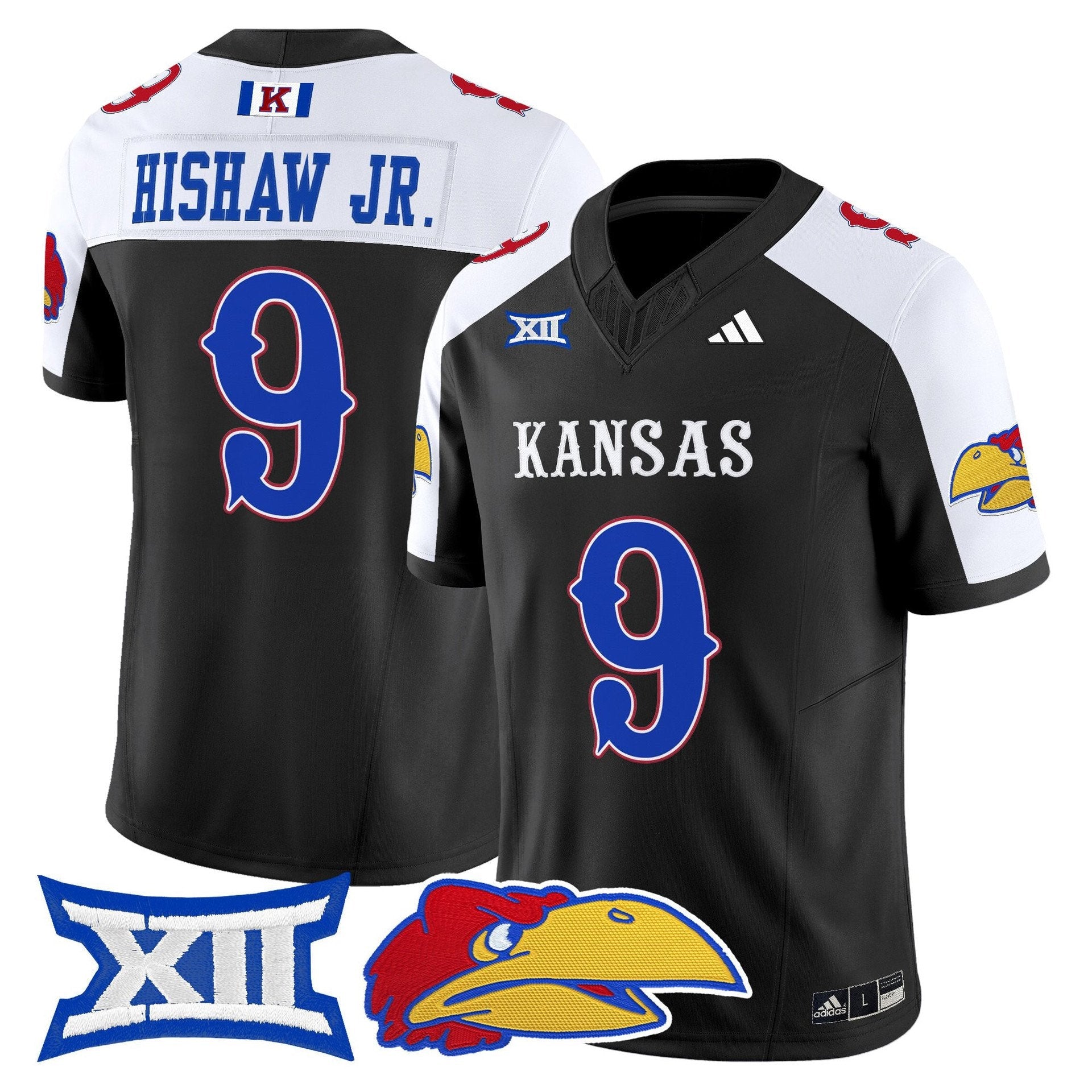 Daniel Hishaw Jr Jersey #9 Kansas Jayhawks 2025 Vapor Limited Stitched
