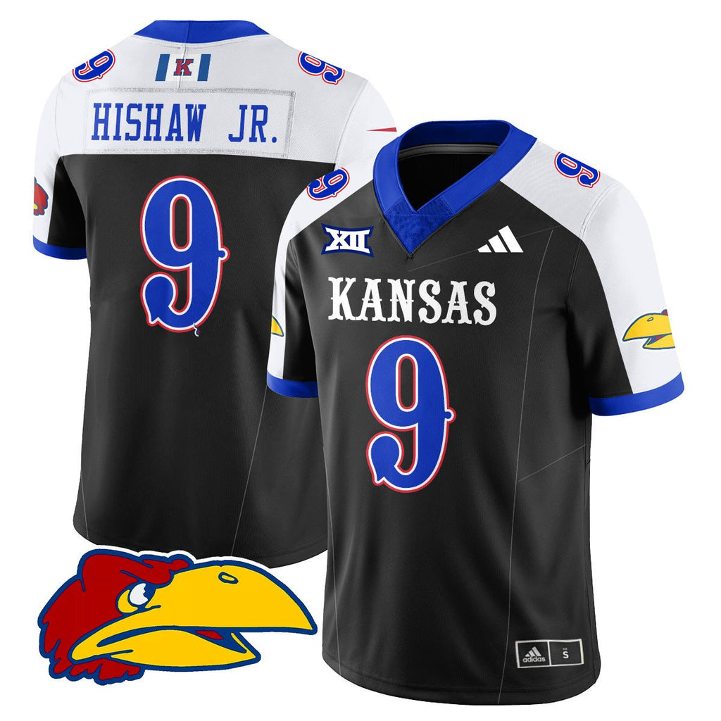 Daniel Hishaw Jr Jersey #9 Kansas Jayhawks Football 2025 Limited Stitched