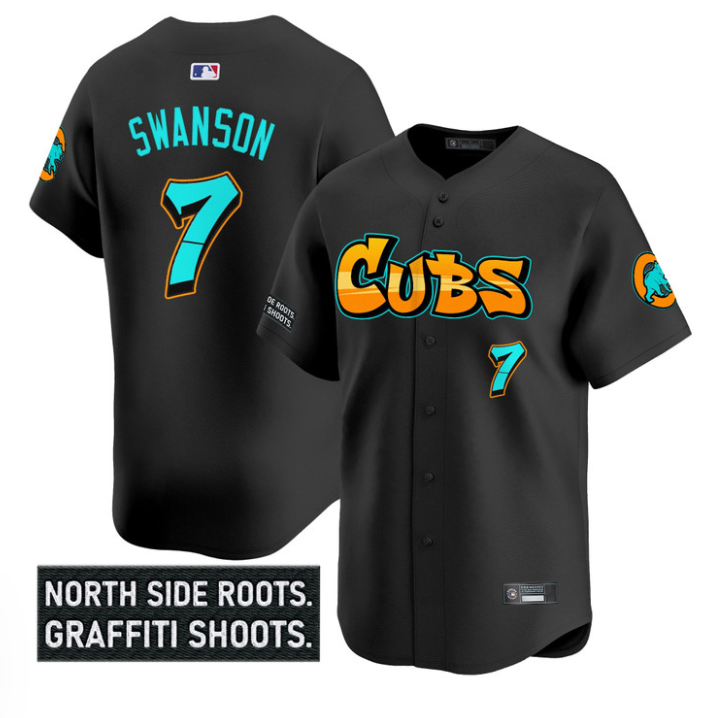 Dansby Swanson Jersey #7 Chicago Cubs Graffiti North Side Edition Stitched