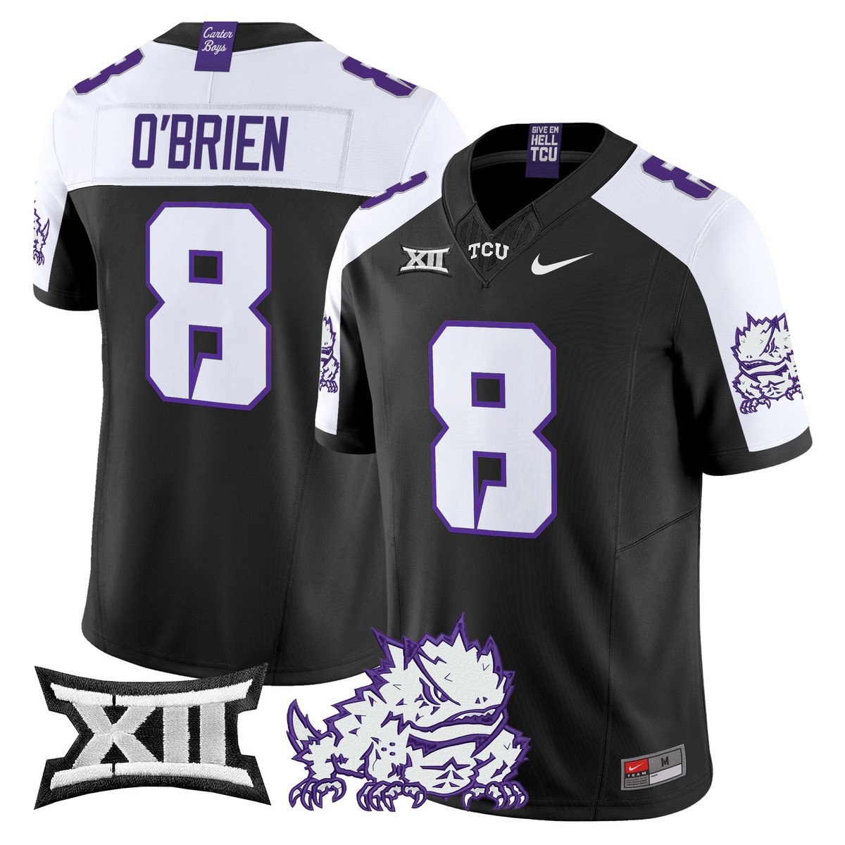 Davey O'Brien Jersey #8 TCU Horned Frogs 2025 Vapor Limited Stitched