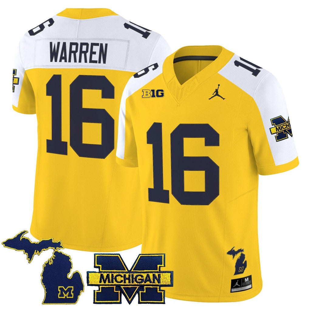 Davis Warren Jersey #16 Michigan Wolverines 2025 Limited V2 Stitched