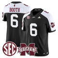 Davon Booth Jersey #6 Mississippi State Bulldogs Dark Mode Stitched