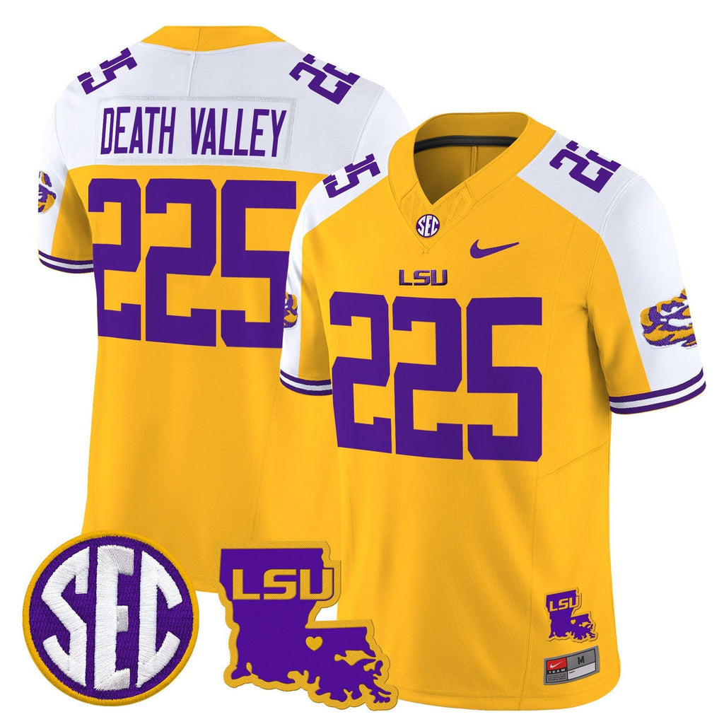 Death Valley Jersey #225 LSU Tigers 2025 Louisiana Patch Stitched