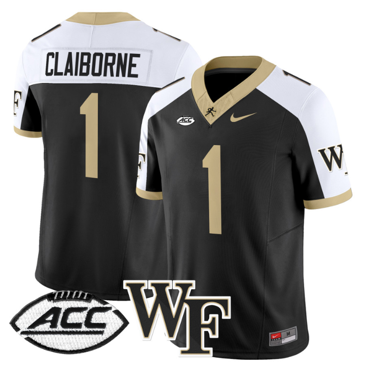 Demond Claiborne Jersey #1 Wake Forest Demon Deacons 2024 Stitched