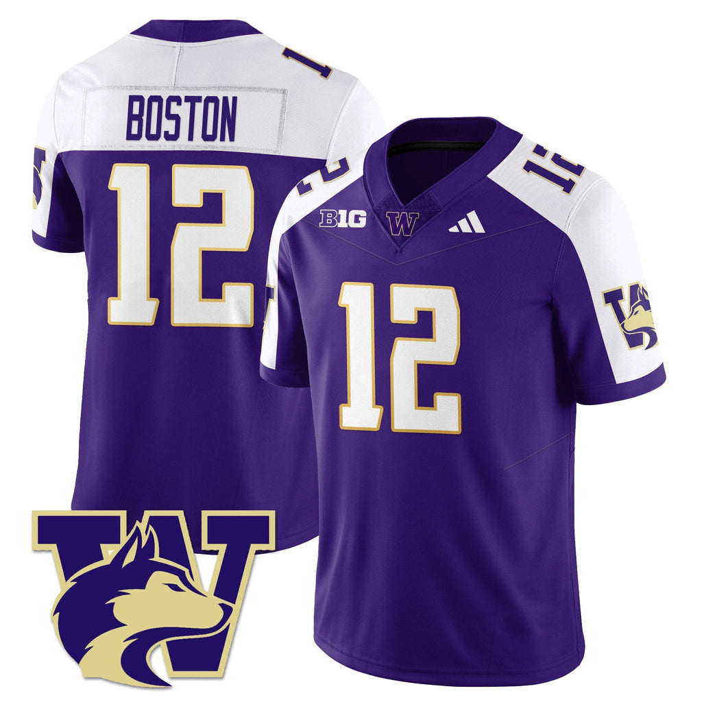 Denzel Boston Jersey #12 Washington Husky Football 2025 Stitched