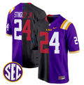 Derek Stingley Jr Jersey #24 LSU Tiger Split Game College Football All Stitched