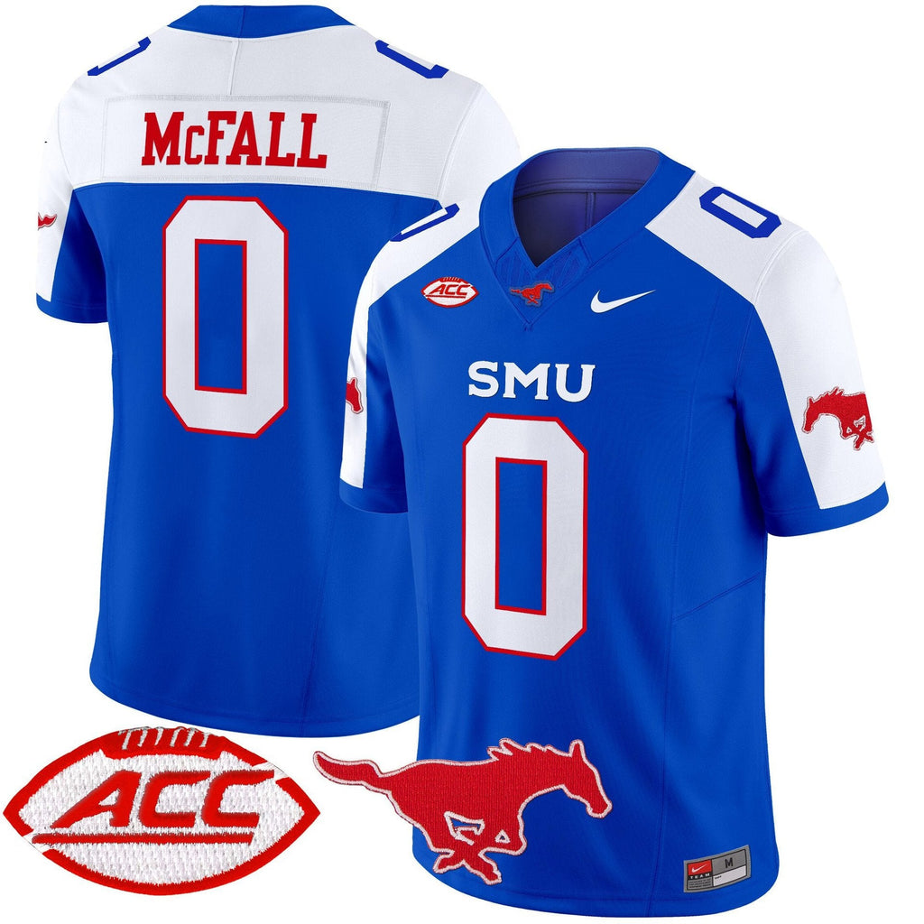 Derrick McFall Jersey #0 SMU Mustangs 2025 Vapor Limited Stitched