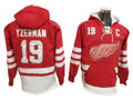 Detroit Red Wings #19 Steve Yzerman One Front Pocket Pullover Hoodie Red