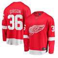 Detroit Red Wings #36 John Gibson Red Home Stitched Hockey Jersey