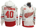 Detroit Red Wings #40 Henrik Zetterberg One Front Pocket Pullover Hoodie White