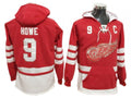 Detroit Red Wings #9 Gordie Howe One Front Pocket Pullover Hoodie Red