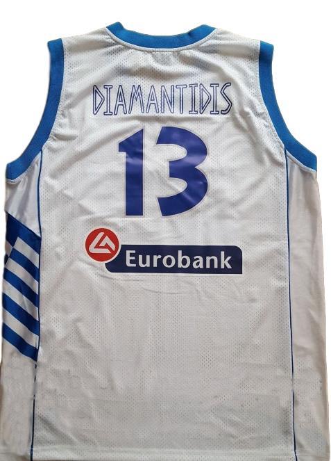 Dimitris Diamantidis Jersey #13 Greece Custom Basketball White