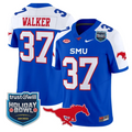 Doak Walker Jersey #37 SMU Mustangs 2026 Holiday Bowl Patch Stitched Blue Alternate