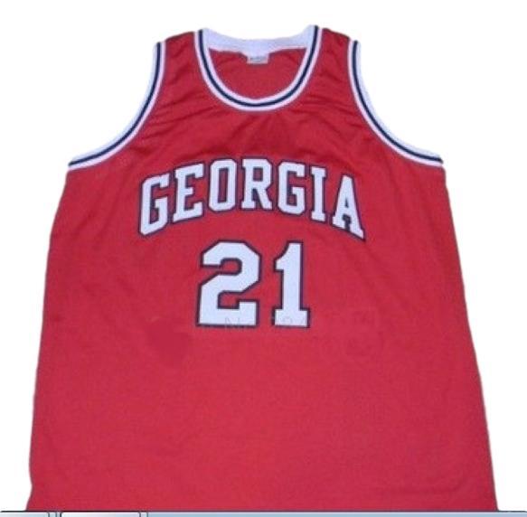 Dominique Wilkins Jersey #21 Georgia College Basketball Red