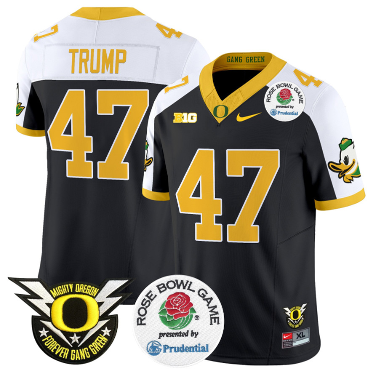 Donald Trump Jersey #47 Oregon Ducks Football 2024 Rose Bowl Stitched
