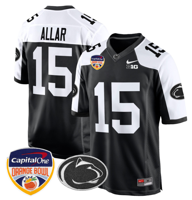Drew Allar Jersey #15 Custom Penn State Orange Bowl Patch Football