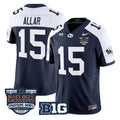Drew Allar Jersey #15 Penn State Throwback Pinstripe Bowl Patch Stitched