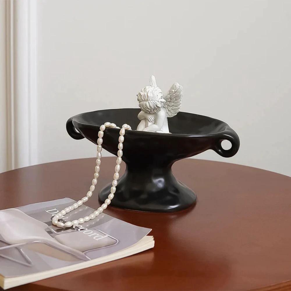 Dual-Ear Ceramic Oval Organizer