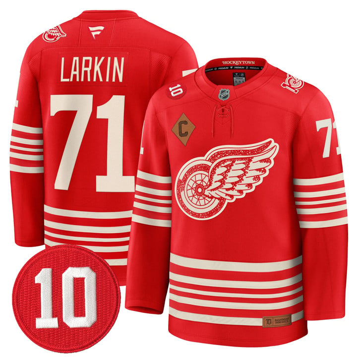 Dylan Larkin Jersey #71 Red Wings #10 Alex Delvecchio Honoring