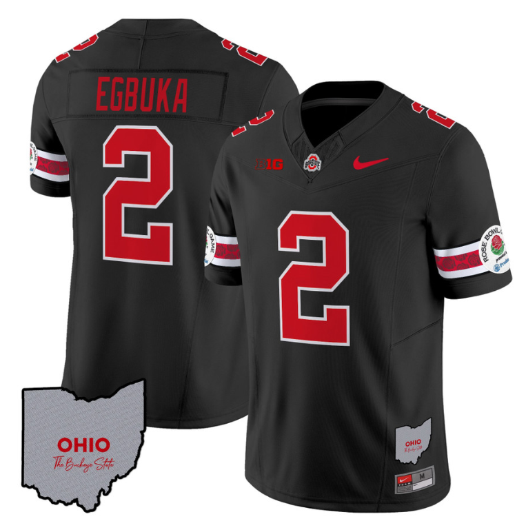 Emeka Egbuka Jersey #22 Ohio State Rose Bowl Patch Football