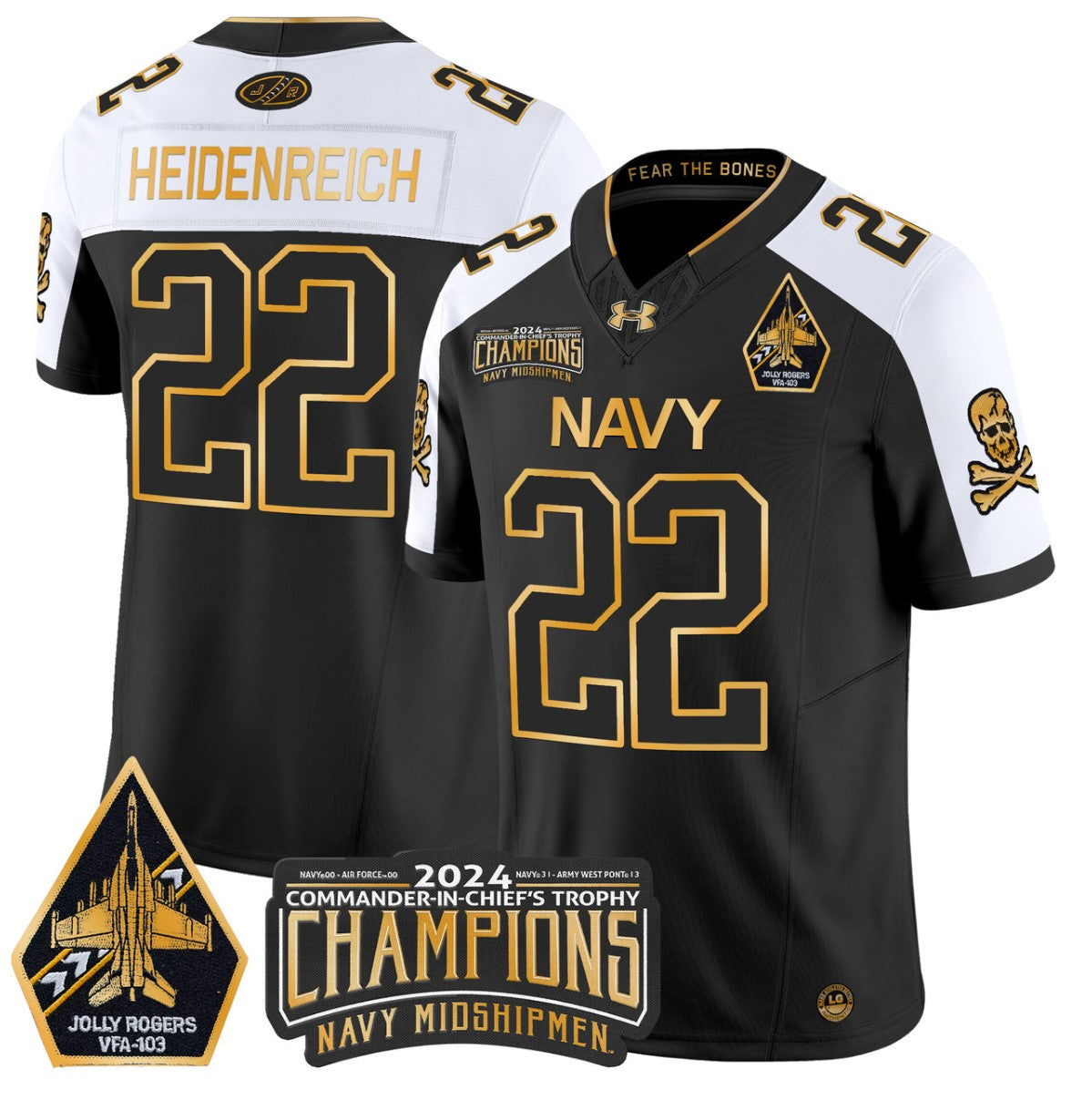 Eli Heidenreich Jersey 22 Navy Midshipmen Commander-in-chief's Trophy