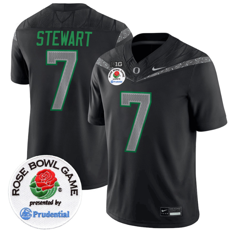 Evan Stewart Jersey #7 Oregon Ducks Rose Bowl Patch Vapor Limited