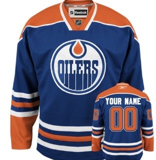 Edmonton Oilers Customized Blue Jersey Stitched