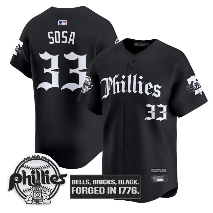 Edmundo Sosa Jersey #33 Philadelphia Phillies Gothic Liberty Edition