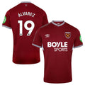 Edson Alvarez #19 West Ham United 2025-26 Home Match Jersey – Burgundy