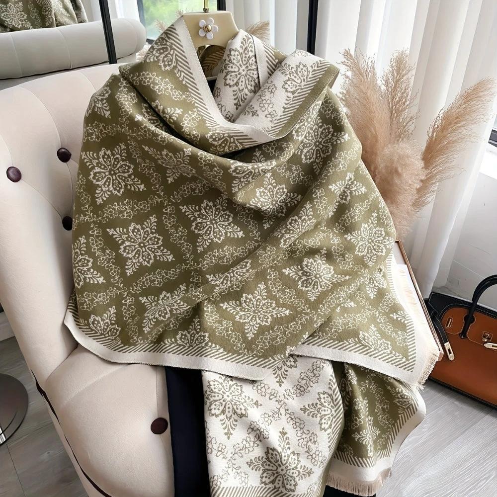 Elara Damask Print Scarf Shawl
