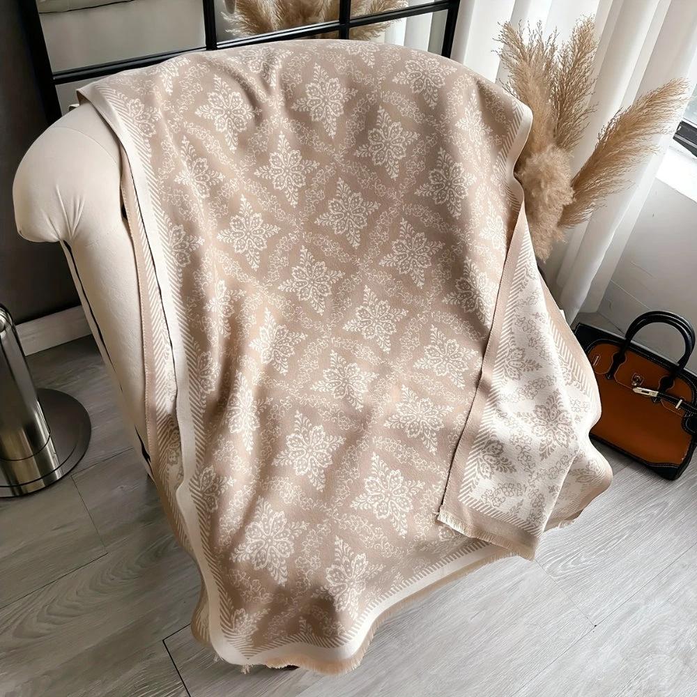 Elara Damask Print Scarf Shawl