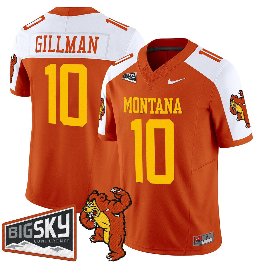 Eli Gillman Jersey #10 Montana Grizzlies 1995 Throwback Vapor Stitched