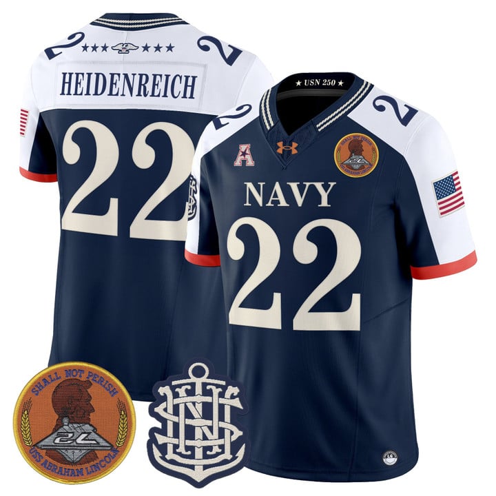 Eli Heidenreich Jersey #22 Navy Midshipmen 250th Anniversary Stitched