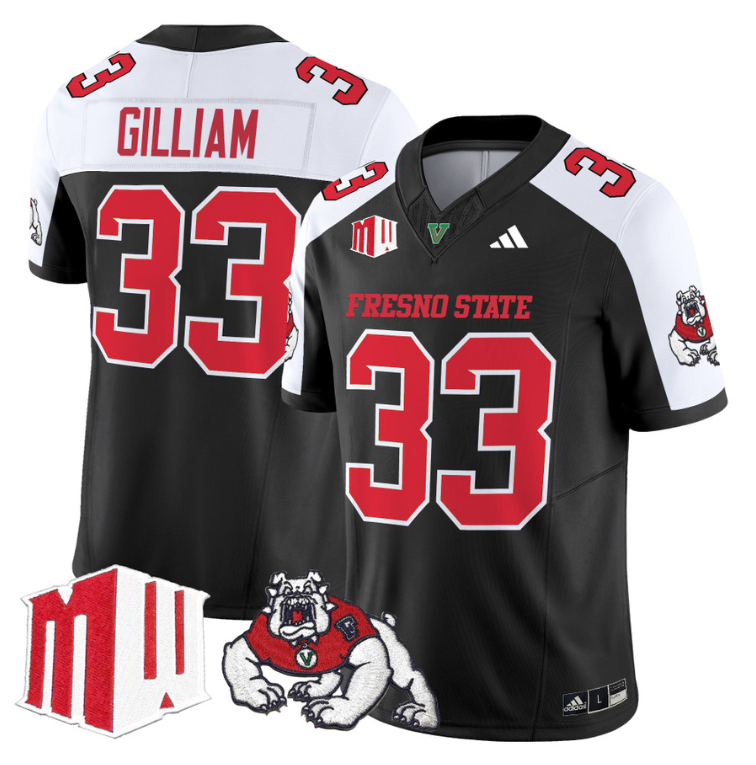 Elijah Gilliam Jersey #33 Fresno State Bulldogs 2024 Stitched