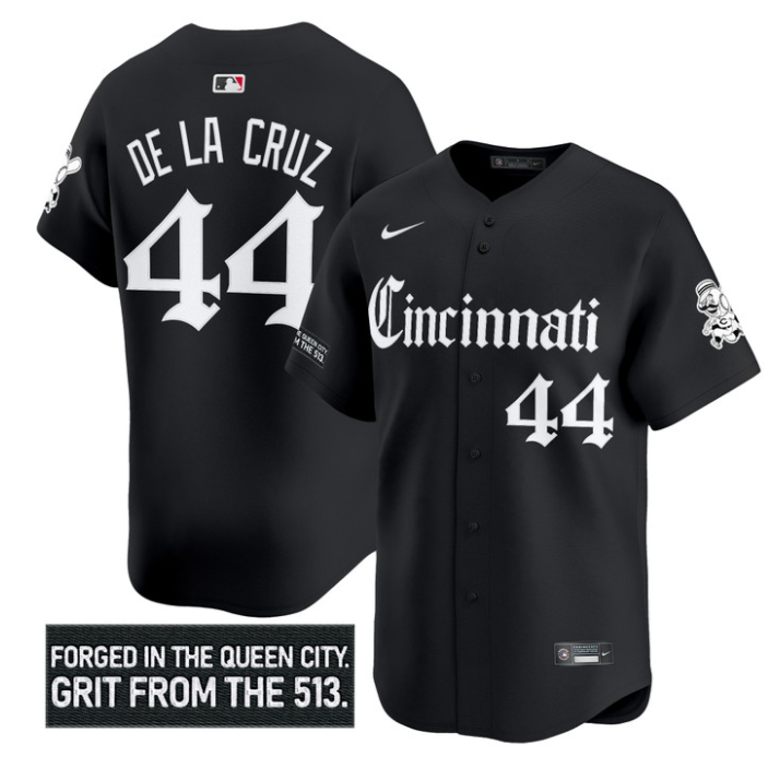 Elly De La Cruz Jersey #44 Cincinnati Reds Gothic Queen City Edition