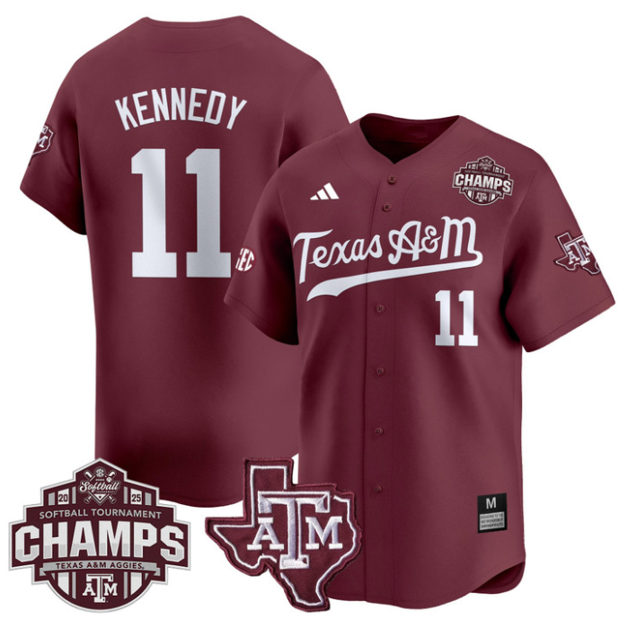 Emiley Kennedy Jersey #11 Texas A&M Aggies 2025 SEC Champions Patch Limited Stitched