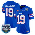Eric Dickerson Jersey #19 SMU Mustangs 2026 Holiday Bowl Patch Stitched Blue