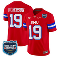 Eric Dickerson Jersey #19 SMU Mustangs 2026 Holiday Bowl Patch Stitched Red