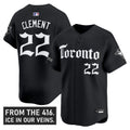 Ernie Clement Jersey #22 Toronto Blue Jays Gothic North Edition Stitched
