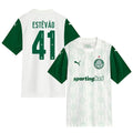 Estêvão #41 Palmeiras 2025-26 Away Match Jersey – White