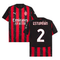 Estupinan #2 AC Milan 2025-26 Home Match Jersey – Red Black