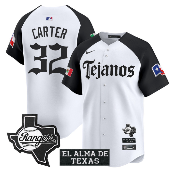 Evan Carter Jersey #32 Texas Rangers Mexico Tejano Barrio Style Vapor Limited Stitched