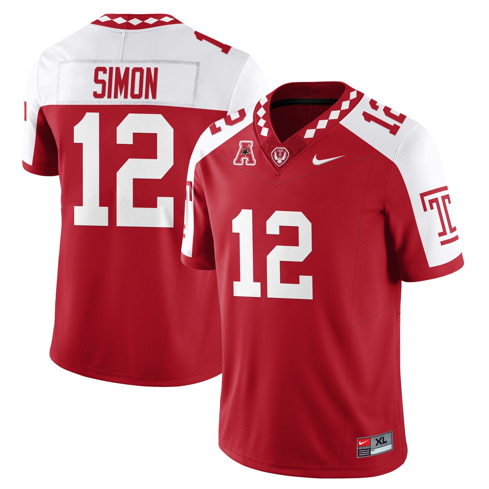 Evan Simon Jersey #12 Temple Football 2025 Vapor Limited Stitched