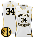 Felix Okpara Jersey #34 Tennessee Vols 2024 Lightweight Basketball White Gold