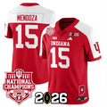 Fernando Mendoza Jersey #15 Indiana Hoosiers 2025 National Champions Red Alternate