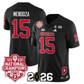 Fernando Mendoza Jersey #15 Indiana Hoosiers 2025 National Champions Black